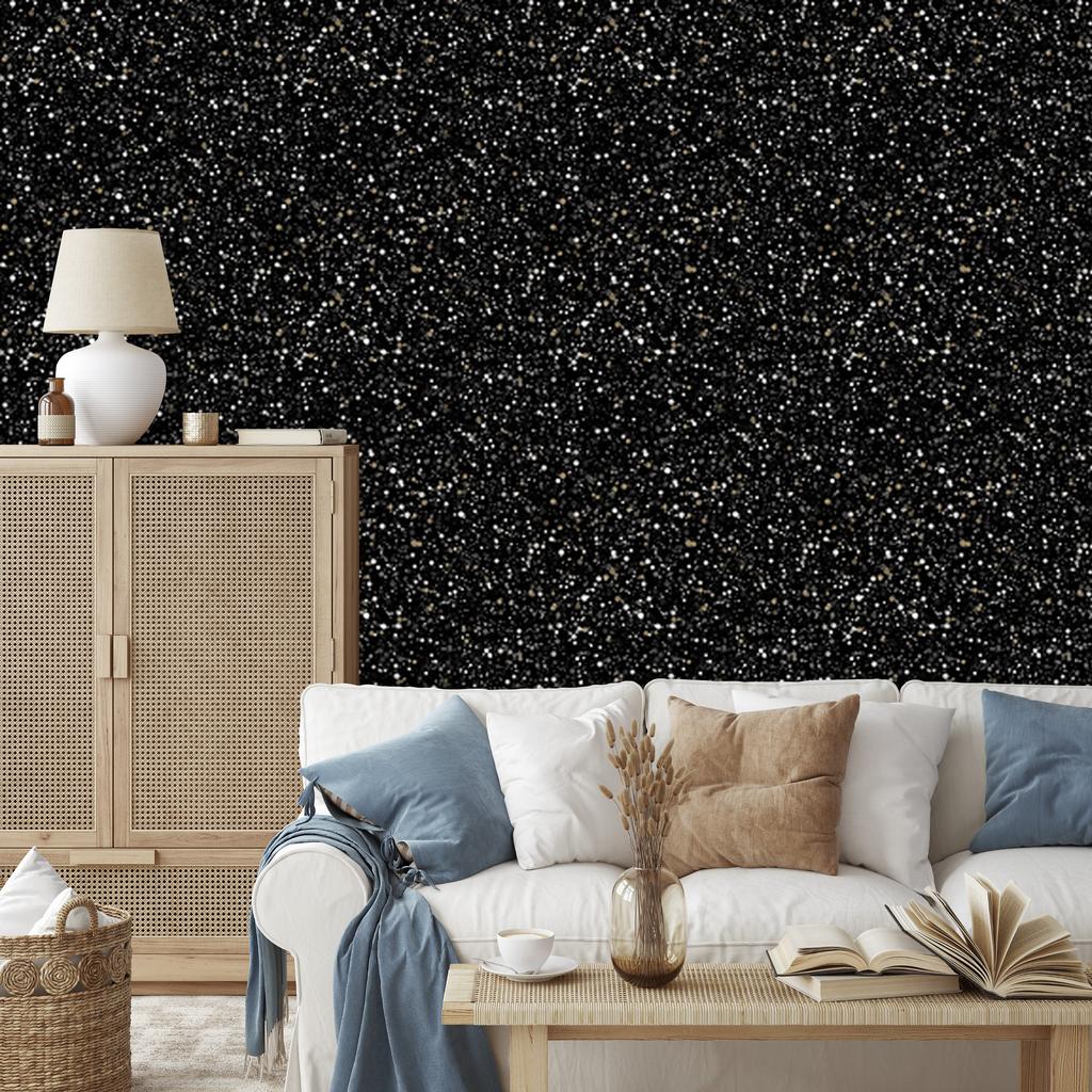 Black glitter wallpaper black, graphite and brown for living room and bedroom 50x1000