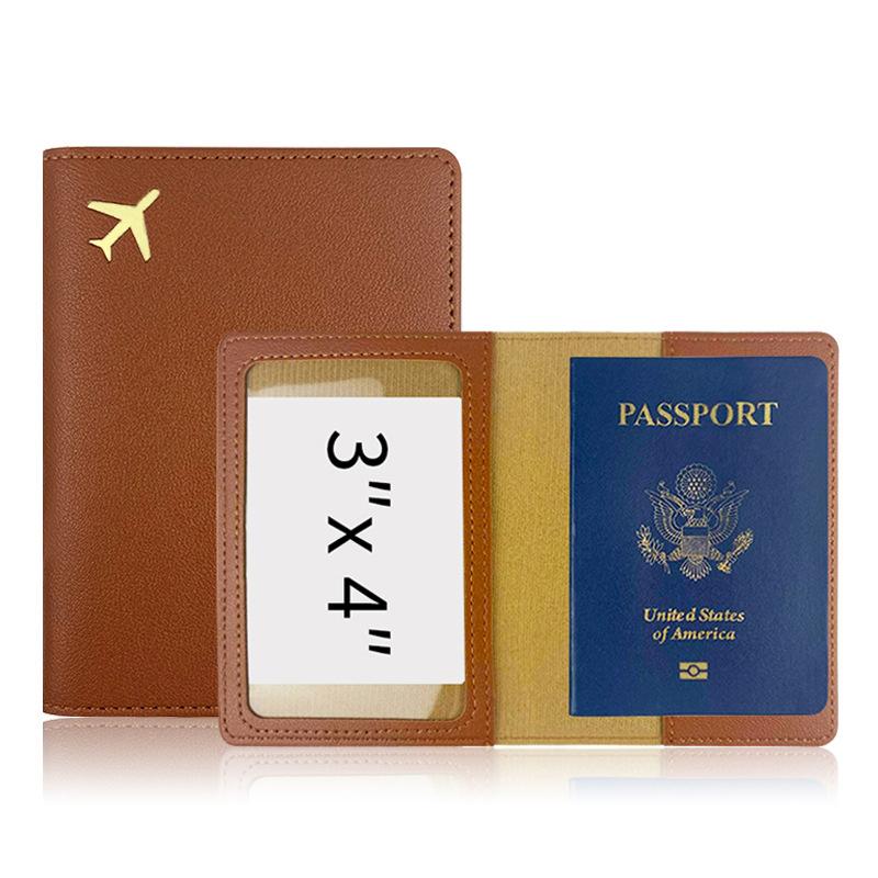 Étui pour passeport en cuir synthétique pour homme et femme, porte-cartes de crédit, porte-cartes de visite, porte-monnaie de voyage