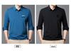 New Autumn Seamless High Elastic Long Sleeve Men's Business Casual Polo Shirt