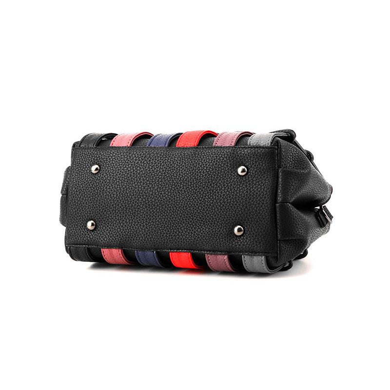 Fashion Classic Colorblock Braided Design Trendy Elegant Weaving Satchel Tote Bags For Women Handbag Mom Shopping Crossbody Shoulder Bag