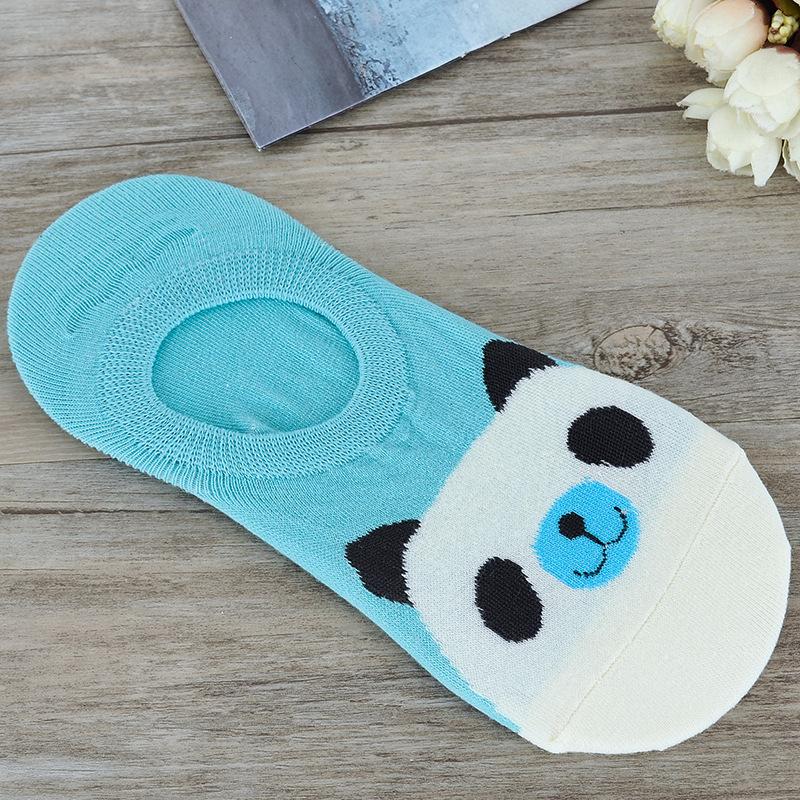 Cute Animal Women's Boat Socks Low-cut Invisible Socks Short Socks Summer Non-slip Silicone Girls Shallow Mouth Thin Cotton Socks