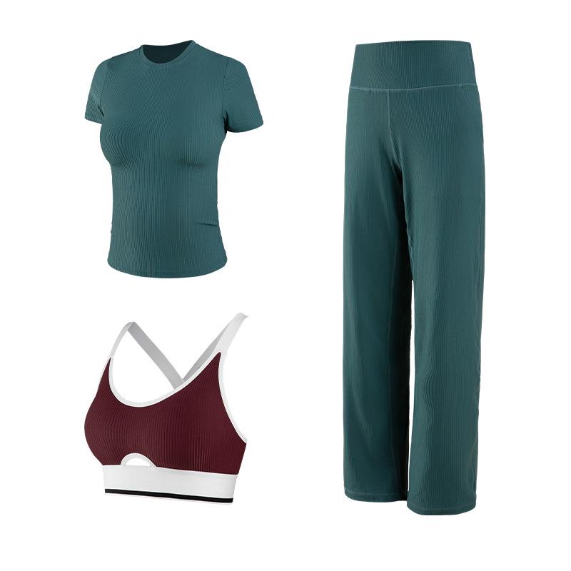Women's Slim Fit Short Sleeve Yoga Suit - Skin-Friendly, Waist-Cinched, Quick-Drying Sportswear for Summer Fitness