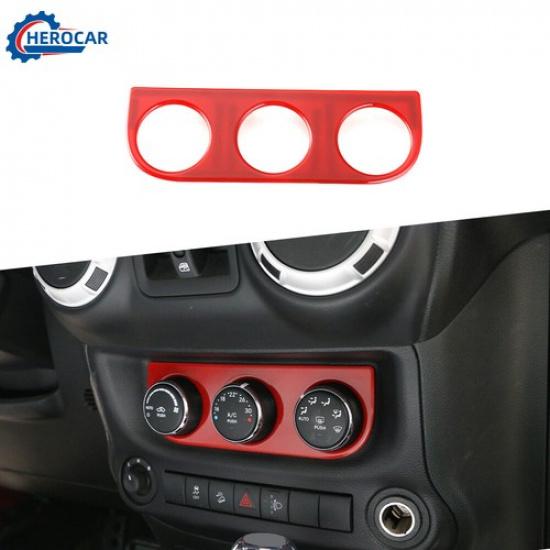 Air Conditioner Switch Panel Decor Cover Trim For Jeep Wrangler JK 11-2017 Red