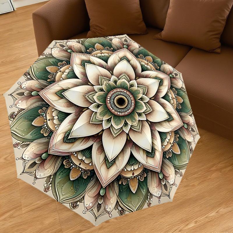 1 Stück Lotus-Mandala-Schirm - 8 Speichen verstärkt, Automatisches Öffnen, Leicht & Langlebig, Niedliches Modeaccessoire für den Außenbereich, Strand oder Freizeit, Strandschirm