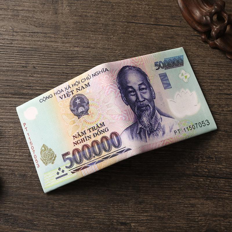 Unisexová krátká peněženka s kreativními vzory měn z různých zemí