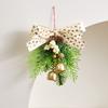 Creative Christmas Bell Pendant Velvet Bow 3D Christmas Hanging Decorations Artificial Pine Crisp Sound Xmas Tree Pendant