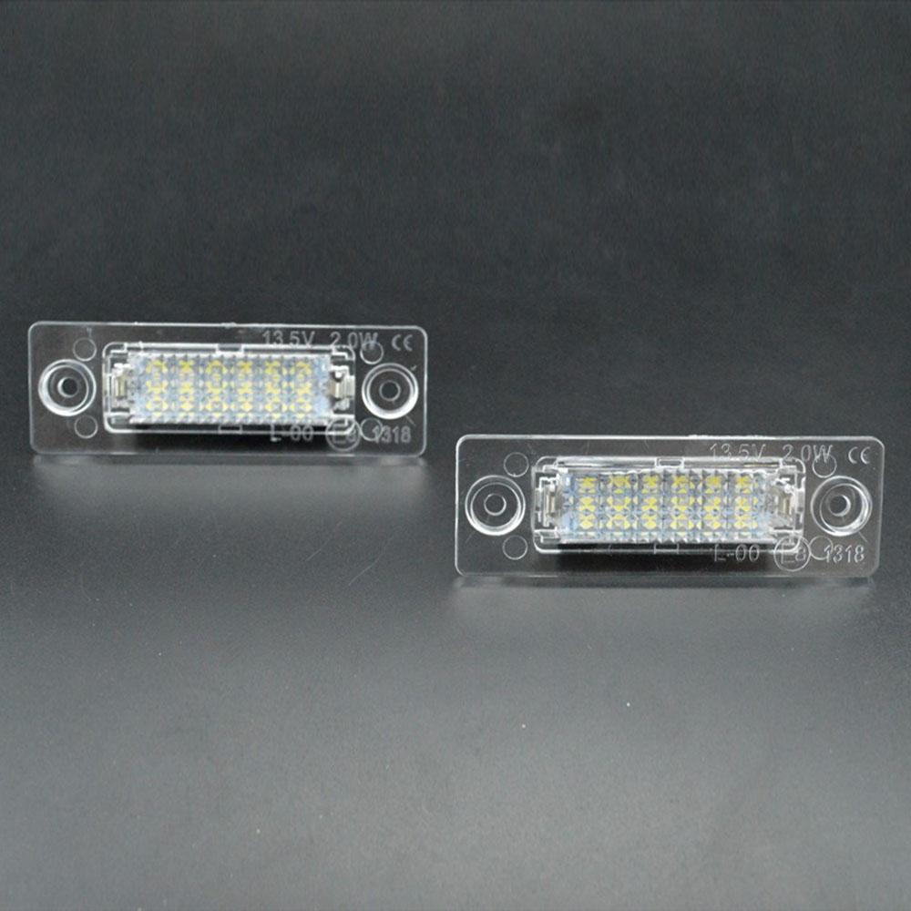 12V LED Car License Number Plate Light Lamp No Error For VW Touran Golf Caddy Jetta MK5 T5 Passat Cimousint SKODA Superb