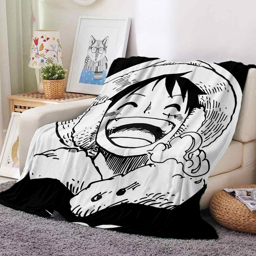 1PC Luffy D Patterned Flannel Blanket Suitable For All Seasons For Home Decor Warmth And Comfort Gifts Holiday Present