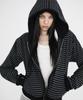 Chicks Point Gestreifter Reißverschluss-Hoodie Schwarz