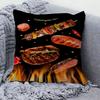 Bbq Grilled Steak Barbecue Pillow Cover For Bedroom Room And Living Room Sofa Decorative Cushion Cover
