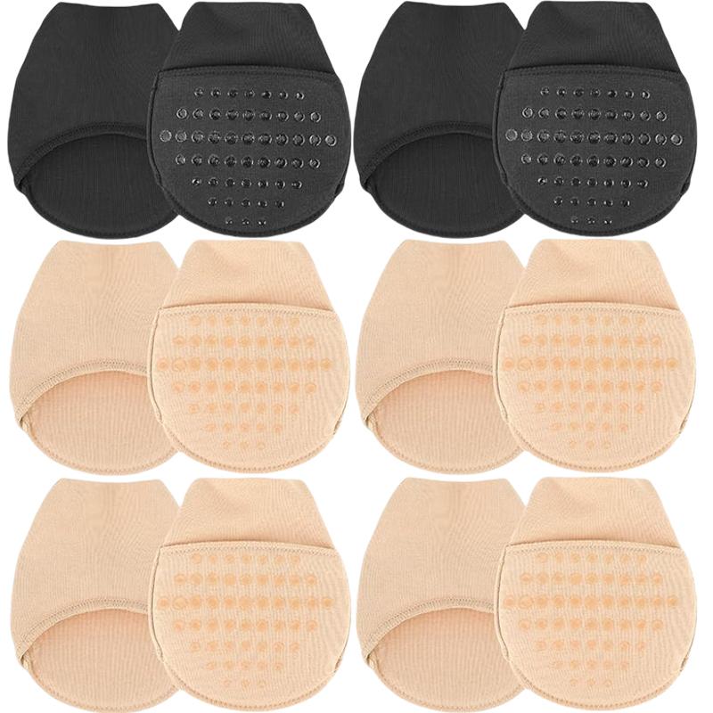 Metatarsal Sleeve Pads Ball of Foot Cushions with Soft Sponge and Silicone Dots Forefoot Cushioning Socks Non Skid Half Socks