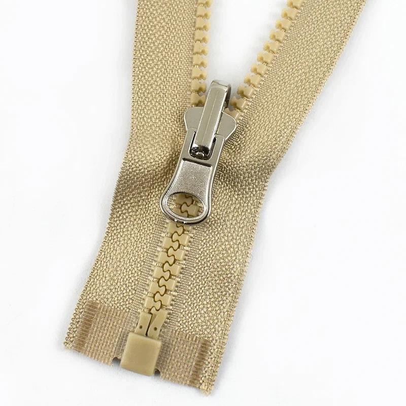 2-10Pcs Meetee 70cm 5# Resin Zipper Rotary Slider Double Sided Open-End Zippers for Jacket Coat Zip Puller Sewing Accessories