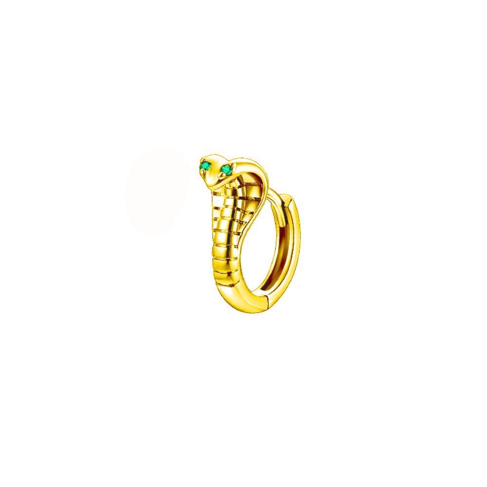 Snake-shaped Green Eye Snake Earrings Niche Design Men's Ear Hoops Fashion Ear Buckle  Daily Wear