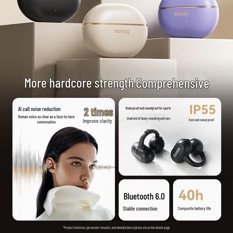 SANAG Z50 Ultra Clip-On Earbuds