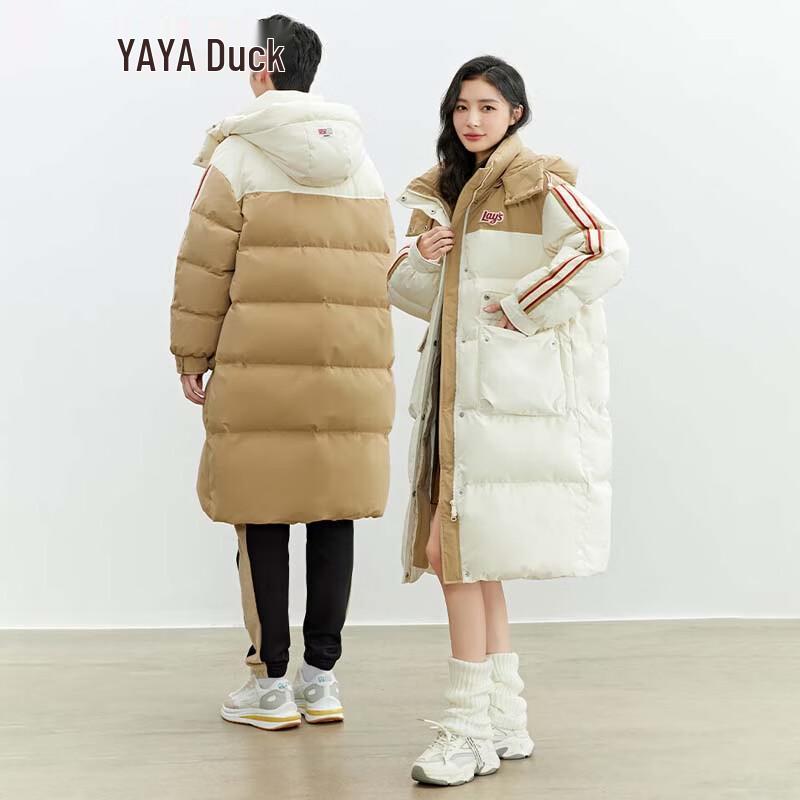 YAYA Unisex Long Thick Hooded Down Jacket