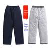 Navy Blue Quilted Winter School Trousers for Primary Students - Unisex Sport Pants for Middle & Older Children