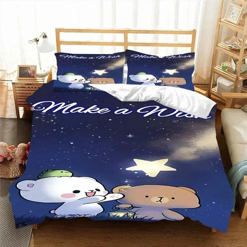 Kawaii Bubu and Dudu 3D Printing Anime Bedding Set Duvet Cover Comforter Bed Single Twin Full King Queen Size Bedding Set Kids