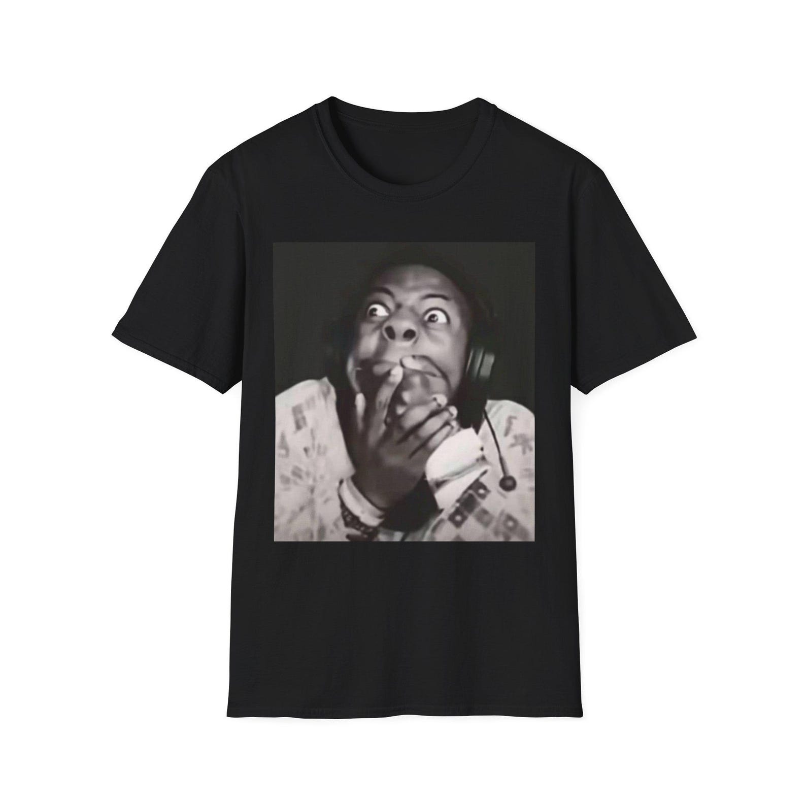 IShowspeed Shocked Face T-Shirt | Monochrome Meme Cotton Tee M