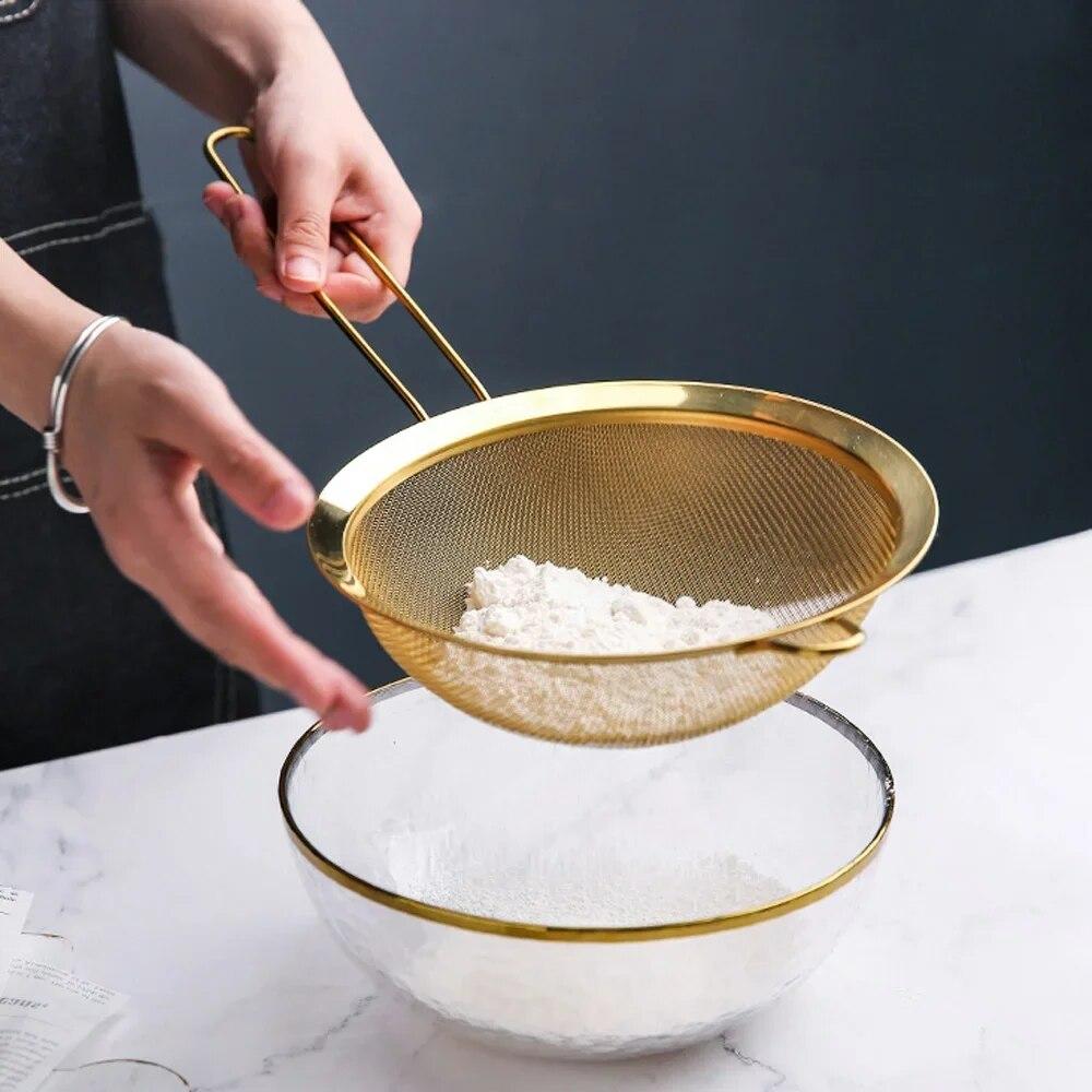 Jemná nerezová síťovina Sítko na olej Zlatá mouka Sítko Síto Cedníky Mouka Kávový Síťový Filtr Nářadí na pečení Kuchyňské nádobí