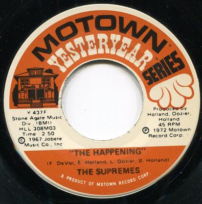 7-Zoll Schallplatte SUPREMES - The Happening / Reflections Y437F Motown 1972 UK Soul/Funk Gebraucht