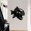 Angler Fish Metal Wall Art Outdoor Garden Fence Decor Weather Resistant Striking Sculpture Mural Gift for Halloween Fishing Lover