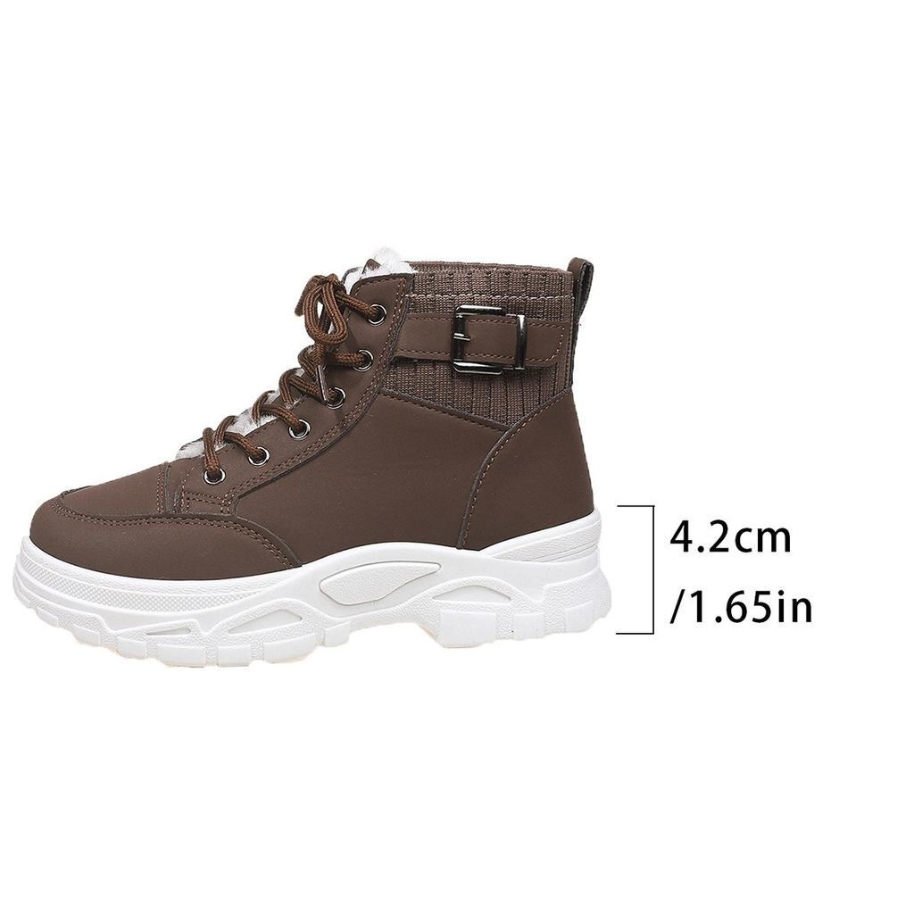 Senhoras, Sapatos de Camurça, Sapatos de Cadarço, Sapatos de Sola Grossa, Botas de Neve, Sapatos Quentes, Sapatos Grossos, Confortáveis, Sapatos Casuais, Botins