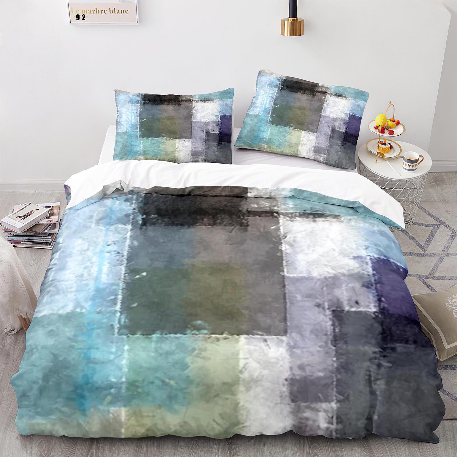 

Void Home Textiles Striped Quilt Cover Digital Printing Three-Piece 3D 140*210cm