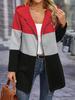 Abbigliamento da Donna Autunno e Inverno Casual e alla Moda Giacca con Cappuccio Spliced a Contrasto Tricolore Abbigliamento da Donna