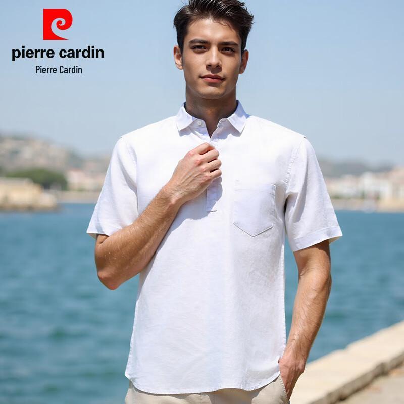 Мужская льняная рубашка-поло с коротким рукавом Pierre Cardin XL