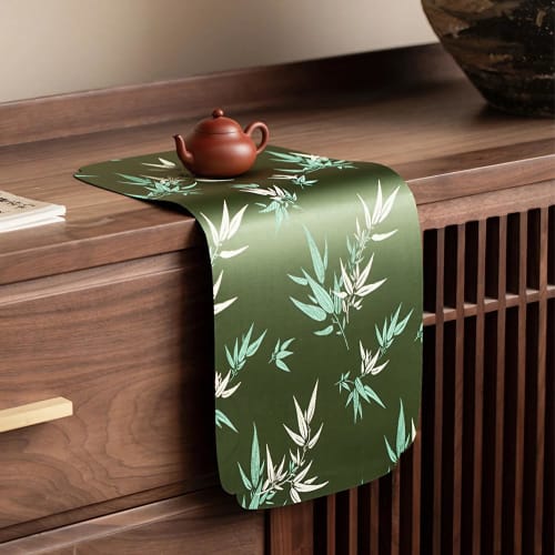 Stylish, Washable, Double-layered, Japanese-style Tea Placemat, Non-slip, Waterproof Polyester, Suitable for Use In the Kitchen, Home, or Restaurant.