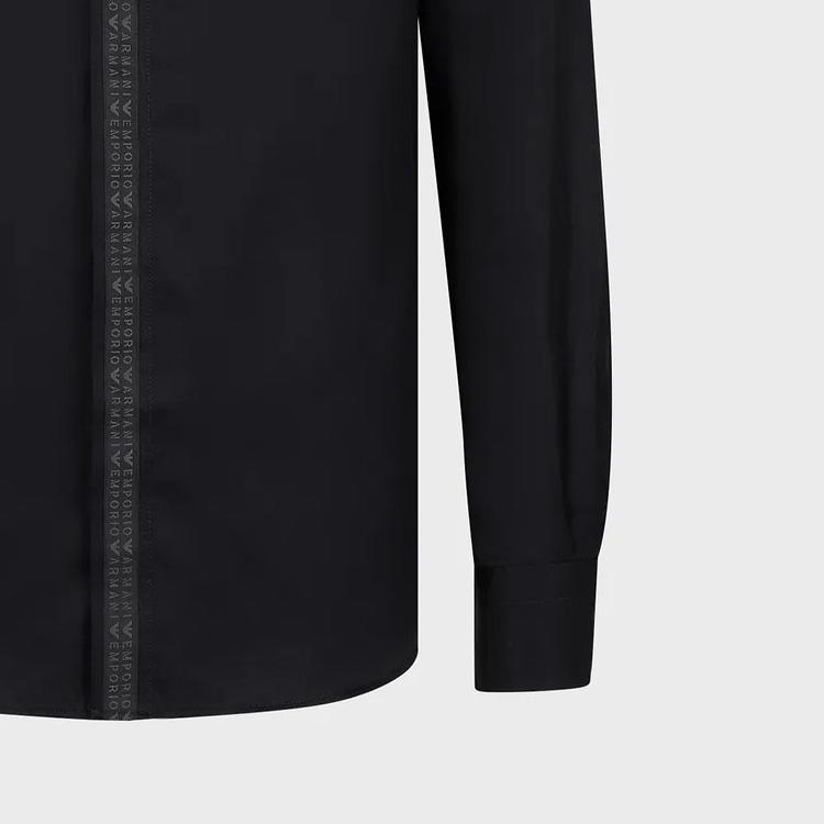 Emporio Armani Logo Print Button Long Sleeve Shirt Men shirts Black 6R1C87-1K1XZ-10094