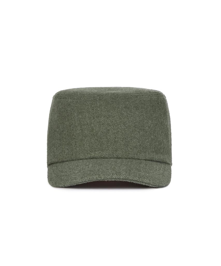 Bajal Va Square Studded Wool Bellboy Cap Green