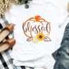 Women Lady Floral Truck Pumpkin Halloween Thanksgiving Print Womens Clothes Shirt T Tee For Tshirt Female