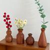 Yousheng Mini Wooden Vase for Dried Flowers Handmade Natural Wood Flower Vase Small Decorative Bud Vase for Desk Shelf Home