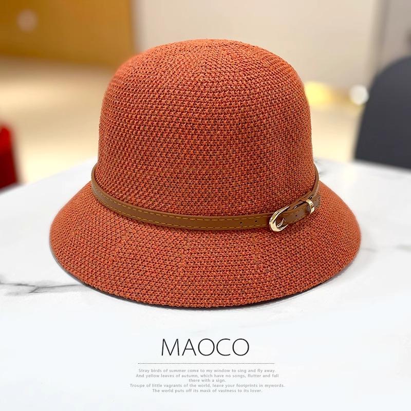 Hat Women's Spring and Autumn Sunshade Fashion Bucket Hat Temperament Casual with New Travel Sunscreen Show Face Small Top Hat