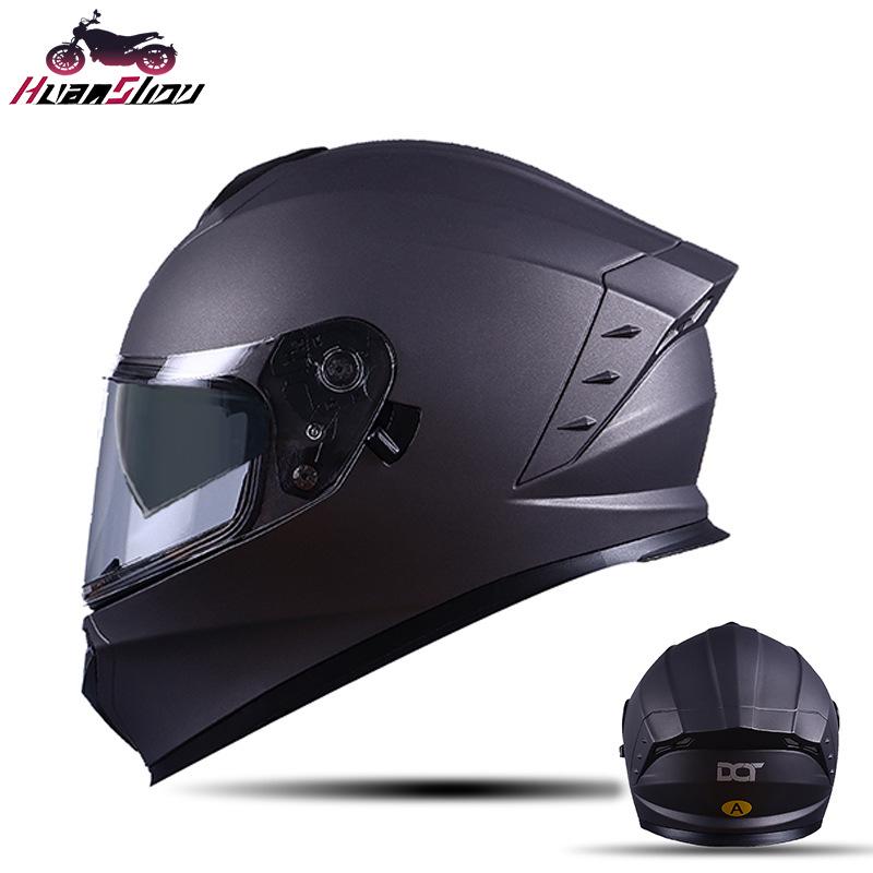 In-Stock Full-Face Double Lens Motorcycle Helmet - Retro Design for Men & Women, Ideal for Street Bikes & Scooters