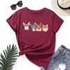 Women's Lips Letter Printed Loose Round Neck Short Sleeved T-shirt for Women Shirt