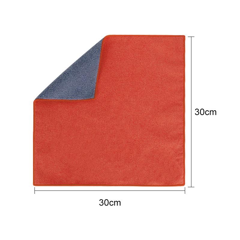 

Suede Velvet Double-layer Cleaning Car Wash Towel Coral Velvet Absorbent Cleaning Towel Double-sided Car Wash Towel 30*30cm 400g/㎡P красный