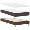 LED Box Spring Bed with Headboard Dark Brown 90 x 200 cm Fabric