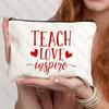 Thank You Helping Me Grow Teacher's Makeup Bag Letter Print Cosmetic Bag Pouch Purse Zipper Pouches Graduation Gift for Teacher
