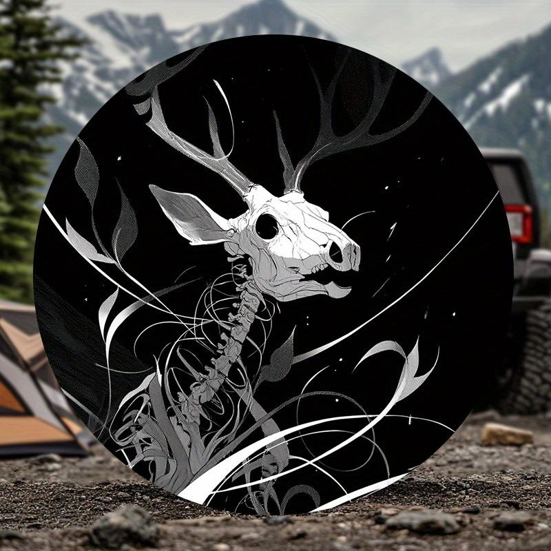 Deer Skeleton Graphic Tire Cover Waterproof Sunscreen Polyester Auto Spare Wheel Protector
