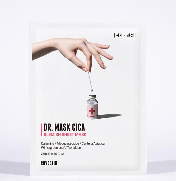 Rovectin Dr.Mask Cica, Aqua, Pore Mask Sheets 25ml X 5sheets, Nourishing, Moisturizing, Korean Cosmetics, Kbeauty