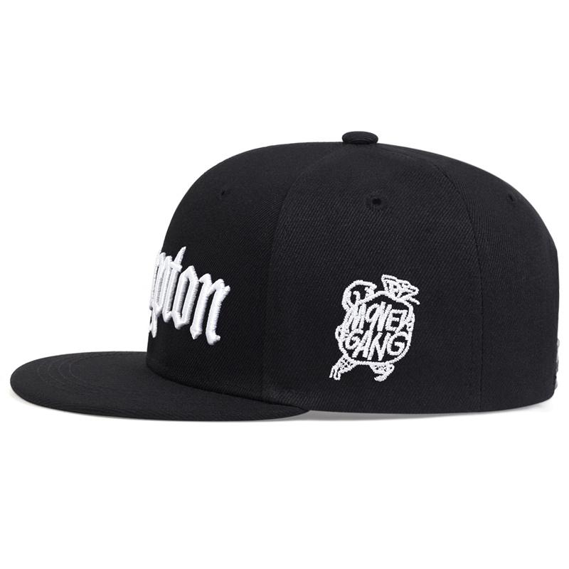 COMPTON Czapka z daszkiem z haftem Hip-hopowa czapka Snapback Płaski daszek Punk Rockowe czapki Modne czapki codzienne