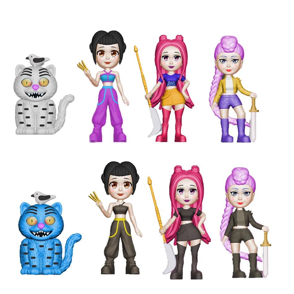 8 Stück/Set Kpop Dämonenjäger Actionfigur Spielzeug Derpys Tiger Rumi Mira Zoey Sussy Figur Puppe für Fans Geschenke