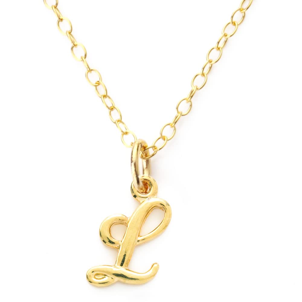 

L Initial Necklace K14GF Gold Filled Chain Hypoallergenic Alphabet [Accessories Salt] Women s золотий