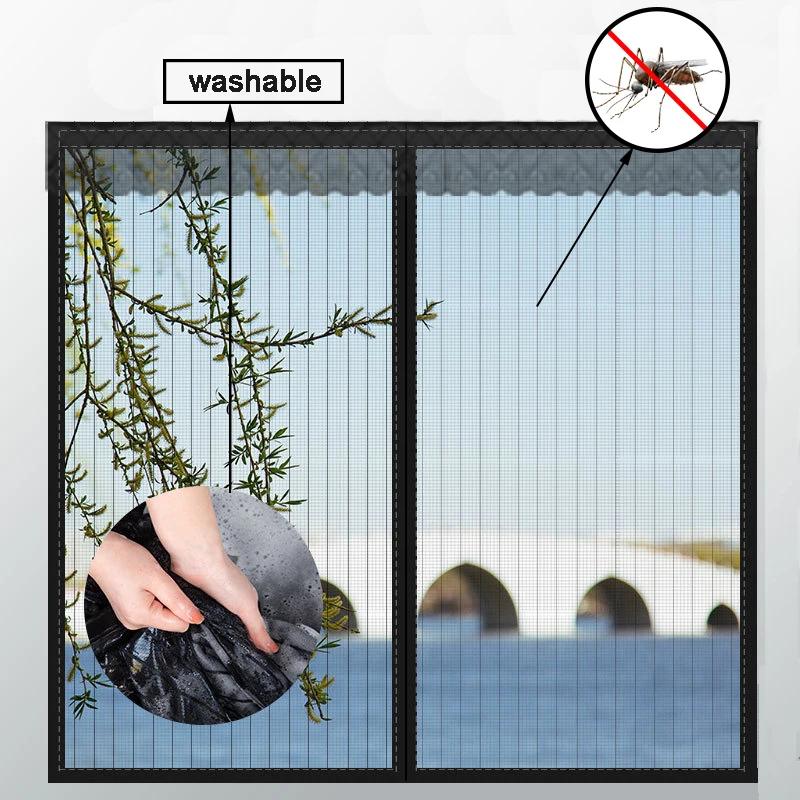 Summer Anti Mosquito Window Curtain Net Invisible Mosquito Screen Window Self Installing Home Mosquito Net Gray Zipper Anti Cat Scratch