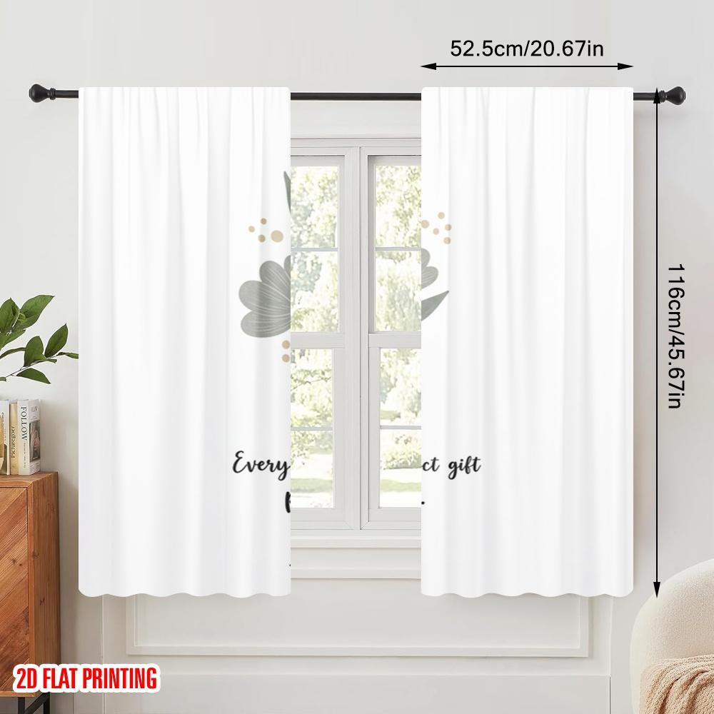 2pcs 2D flat printing Window Drapes Gift From Above 100% Polyester Without Electricity Seasonal Party & Holiday Decor Perfect