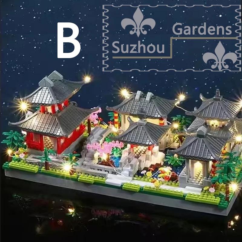 Chinese Suzhou Garden Micro Mini 2100pcs Building Blocks Set, Collectible Models of Classical Famous, Gifts for Teens Adults Age