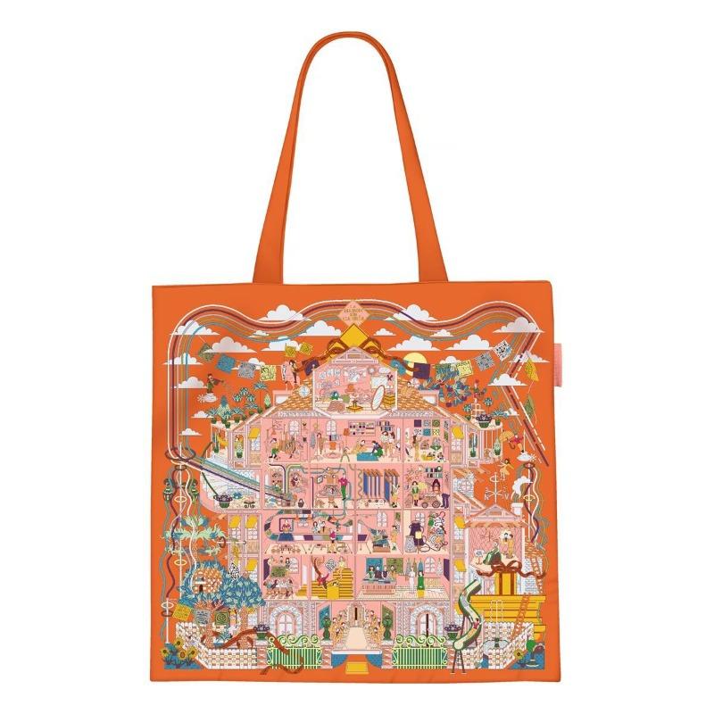 Printed Canvas Bag Women's Hand Bag Large Capacity Student Tutoring Shoulder Bag