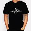 Mountain Bike Heartbeat Biking Graphics Mens T-shirts Summer Casual Short Sleeves BLACK Tshirt clothing Tees Oversized Camiseta